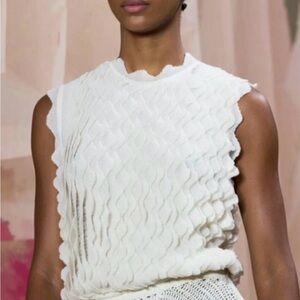 Ulla Johnson Cream Textured Sleeveless Knit Tank